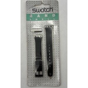 New Swatch Watch Bracelet "Band Small" Black Plastic - Switzerland Authentic